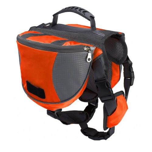 Adjustable Pet Puppies Self-Carrier Saddle Bag-M orange