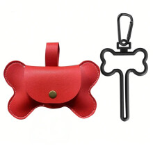 Dog Poop Pickup Bag Holder Pet Waste Bag Dispenser for Dog-Red