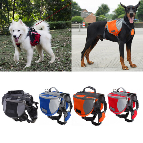 Adjustable Pet Puppies Self-Carrier Saddle Bag-M orange 2