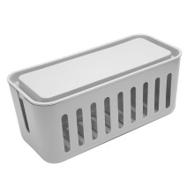 Caixa organizadora de cabos para réguas de energia, armazenamento de fios ventilado com segurança e proteção ambiental, design elegante e moderno