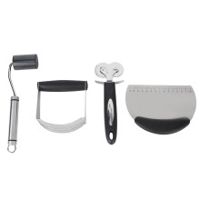 Stainless Steel Pastry Blender Set Professional Baking Tools Dough Blender & Bench Scraper Ergonomic Handles Multipurpose Dough Cutter With L Shape