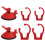 Fish Tank LED Light Suction Cup Clamp 360rotatable Sucker-Red 1