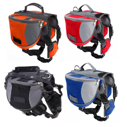 Adjustable Pet Puppies Self-Carrier Saddle Bag-M orange 1