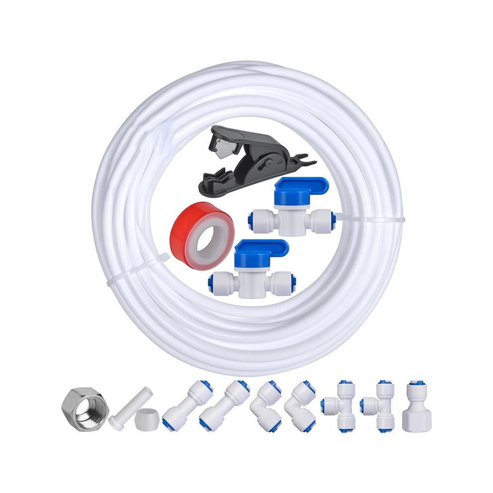 32.8Ft Refrigerator Water Kit ,1/4Inch Od Water Kit For Fridge Icemaker Reverse Osmosis System Water Filter 6132711418561