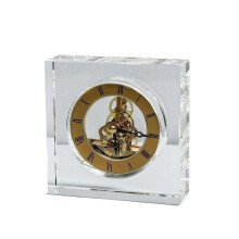 Table Clock Crystal Silent Desk Clock Gold Nordic Aesthetic Desktop Clock For Bedroom, Desk, Gaming Room Decoration