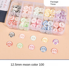(Package 3, 12.5mm moon color model 100 pieces) 100pcs boxed colorful buttons