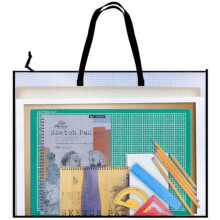 Art Portfolio Folder 25 X 19 Inches  Transparent, Zipper Closure, Carry Handle, Storage Case For Posters & Paintings