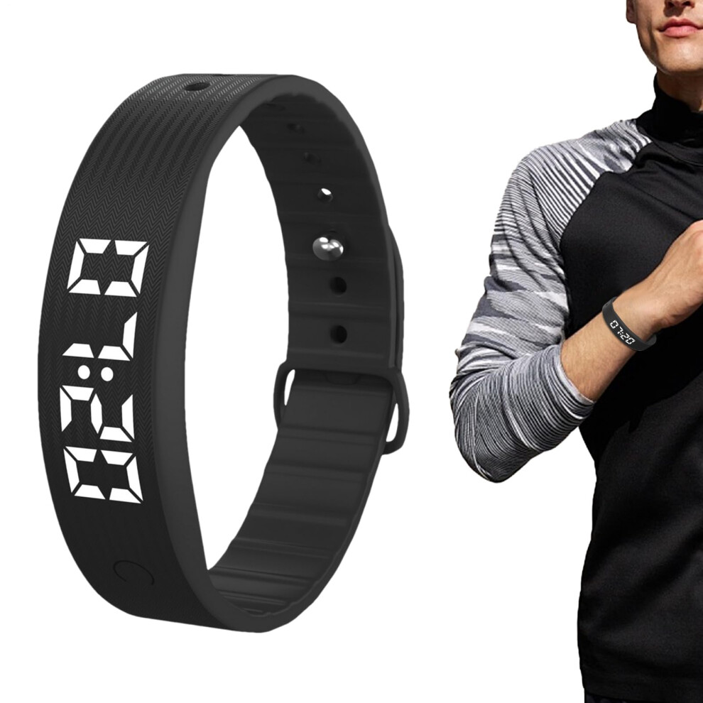 Vibrating Alarm Wristband Rechargeable Bracelet With Timer Habit Breakers Sleep Monitor Wristband For Adults Kids Black 9187378588840