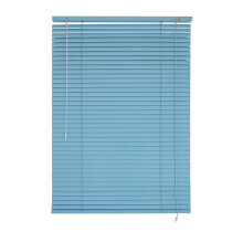 Aluminum Mini Blinds 1Inch Slats Cordless Room Darkening Blue 110 x 240 Cm (43 x 95 In) Venetian Horizontal