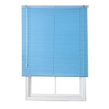 Aluminum Mini Blinds 25.0 mm Slat Cordless Privacy Venetian Blinds Blackout Horizontal Shutters Blue 50x180cm/20x71in