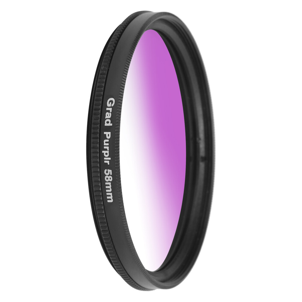 58Mm Gradient Lens Filter Waterproof Multilayer Coating Purple 7901377473943
