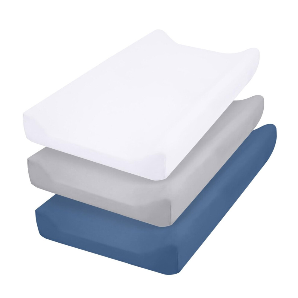 Pack of 3 Soft Baby Changing Pad Covers with Full Elastic Edge Fits Standard Changing Pads