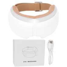 Massageador ocular com vibração multifrequencial, Bluetooth, música, aquecimento confortável, design dobrável e temperatura constante para