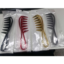 Peine ligero y portátil de dientes anchos, mango ergonómico, peine antiestático con diseño de dientes de tiburón, adecuado para cabello rizado y