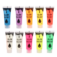 Schnelltrocknendes UV-Schwarzlicht-Neon-Leuchtfarben-Set für den Körper, ungiftige, fluoreszierende Gesichtsbemalung für die Haut, leicht