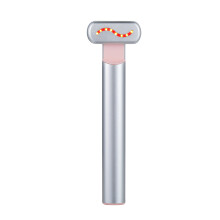 Microcurrent Facial Wand with Red Light Therapy for Anti Aging, Skin Tightening and Depuffing, Vibration Massage with RF Technology and Therapeutic W