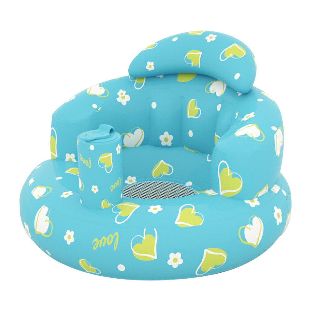 Seat Inflatable Babies Sofa Seat For Toddlers Builtin Air Pump Summer Toddler Chair Little Kids Floor Seat Blue
