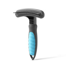Dog Grooming Deshedding Dematting Comb for Dogs, Stainless Steel, Ergonomic Handle, Removes Loose Hair, Massaging Rake