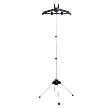 Adjustable Clothes Steamer Stand with 360 Rotating Hanger, Foldable Height Adjustable 155cm Garment Steaming Rack for Home or Travel (Black)