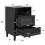 (Black) Bedside Table Nightstand Charging Station 2
