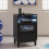 (Black) Bedside Table Nightstand Charging Station 8