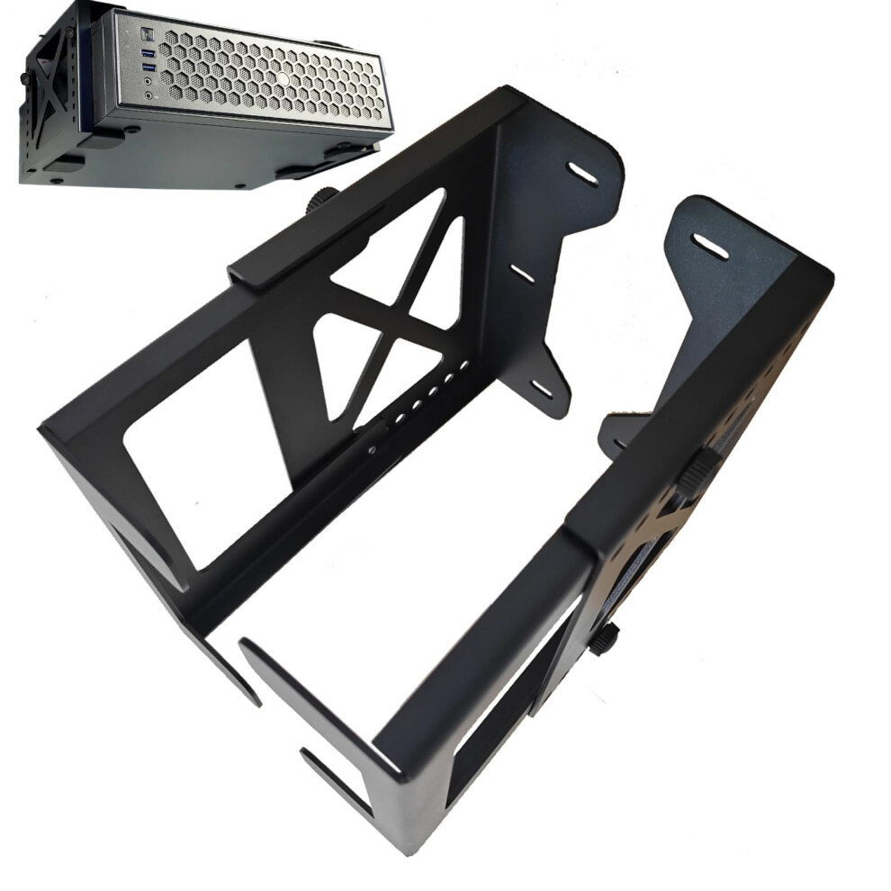 Under Desk Computer Mount | Adjustable Pc Bracket | Spacesaving Cable Management For Small Spaces | Dorm Studio Home 9187378591215