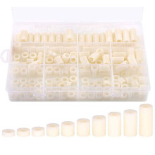 150PCS M6X3-M6X25mm White ABS Round Standoff Spacer Hollow Insulating Column PCB Board Spacer Assortment Kit