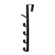 Wall Mounted Coat Rack Space Saving 6 Segment Hook With Strong Adhesive Removable Hook Black