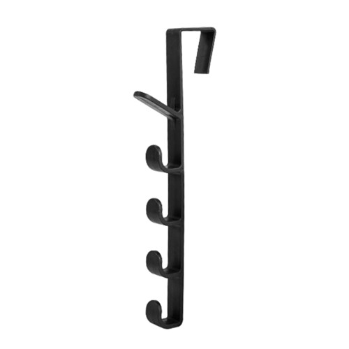 Wall Mounted Coat Rack Space Saving 6 Segment Hook With Strong Adhesive Removable Hook Black