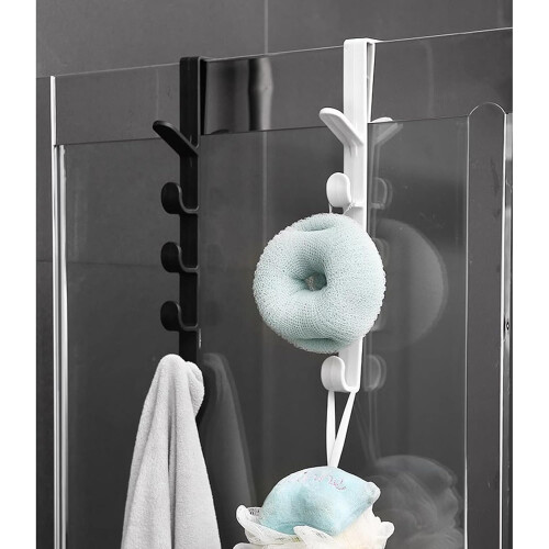 Wall Mounted Coat Rack Space Saving 6 Segment Hook With Strong Adhesive Removable Hook Black 1