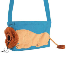 Cartoon Pet Carrier Tote Bag voor honden en katten-Lake Blue S