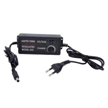 Højeffektiv AC-DC-konverter, justerbar AC-DC-adapter med LED-spændingsdisplay til universel strømforsyning, sort, fortykket skal, ren kobber