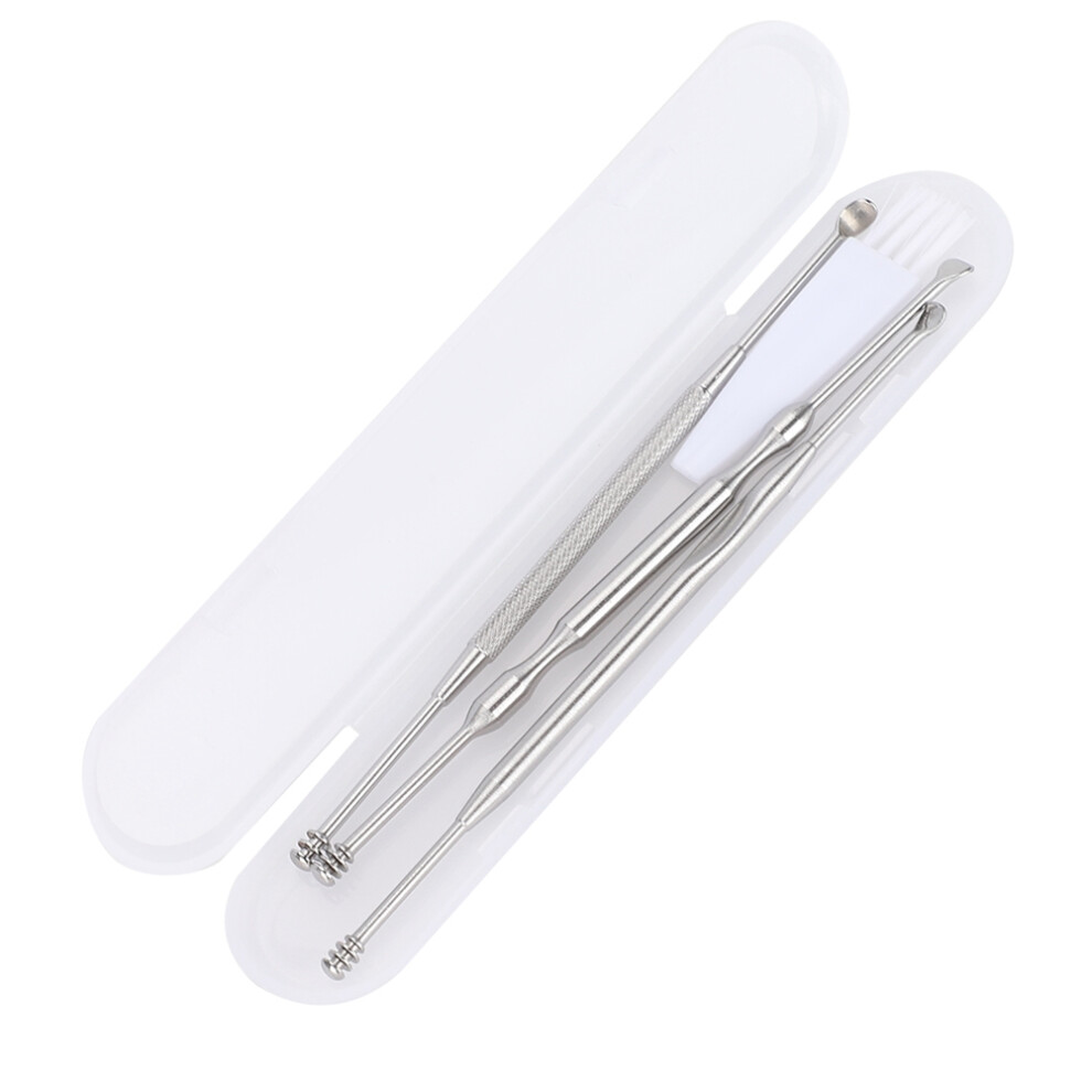 Ear Cleansing Tool Set Stainless Steel Medical Grade Ear Wax Remover Ergonomic Design Massage The Ear Canal Non Slip Grip Anti Skid Easy To Clean