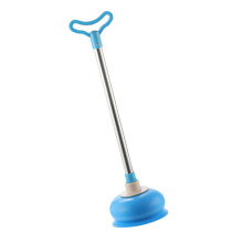Blue Suction Plunger With Detachable Rod For Toilet Drain Unclogging Bathroom Cleaning Tool For Home Office Hotel Use