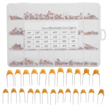 Ceramic Capacitor Assortment 480Pcs 10PF-10UF 50V Stable & Non-Corrosive