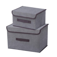 Fabric Storage Box Foldable Faux Hemp Material Dustproof Storage For Shelves Clothes Toys Large And Small Sizes