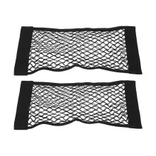 2PCS Borse in Mesh per utilitario per auto, rete per bagagliaio, dimensioni 60x24cm, doppio strato, nero