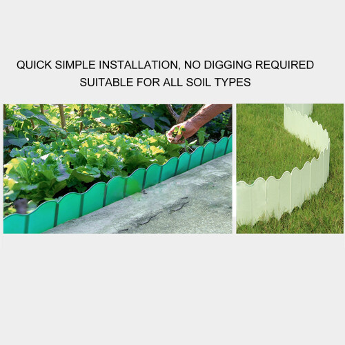 20PCS Weatherproof Interlocking Garden Edging White - Easy Hammer Install 2