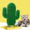 Interactive Cactus Cat Scratching Toy Brush Wall Mount Toy For 4