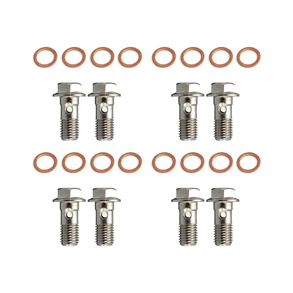 8X Stainless M10 X 1.25 Banjo Bolts Brake Master Cylinder Screw Brake Hose Caliper Bolt Hydraulic Clutch Screw 6031552488743