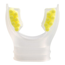 Silicone Snorkel Mouthpiece With Small Dots For Comfortable Fit, Transparent Yellow, Regulator Cover Holder Retainers