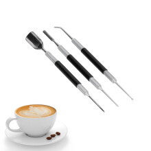 3Pcs Stainless Steel Latte Art Pen Set - Versatile Coffee Decorating Tools UK