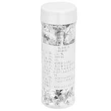 2g Metallic Silver Leaf Flakes for Artistic Crafting & Dessert Design
