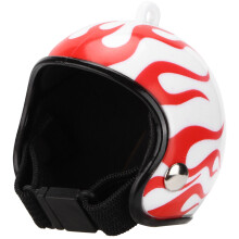 Casco per pollo, plastica, Fiamme rosse, 3,5x3,5x3,5 cm