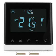 Digitální termostat s dvojitým ovládáním, LCD displej, inteligentní programovatelný termostat s dotykovými tlačítky a NTC senzorem,