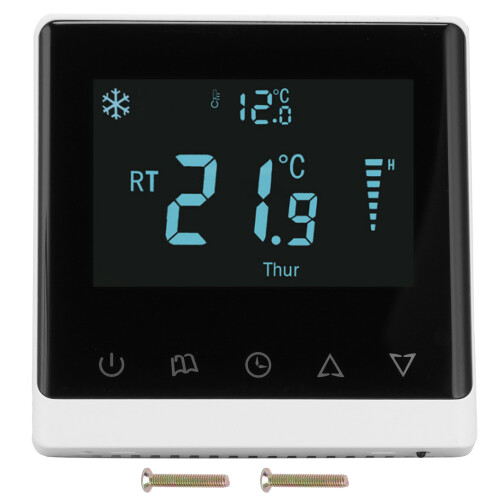 Διπλός ψηφιακός θερμοστάτης LCD ελέγχου, κουμπιά αφής θερμοστάτη με οθόνη έξυπνα
