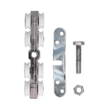 Roulettes silencieuses pour portes coulissantes, fixations en alliage de zinc pour douches et salles de bain, système de roues antirouille garanti