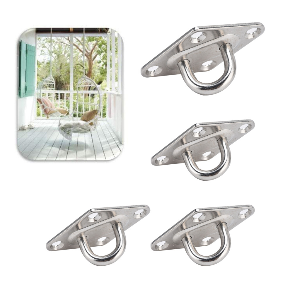 4 Pack Heavy Duty Mount Hooks 304 Stainless Steel Rhombus Ceiling Pad Eye 9321377493259
