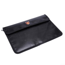 Fire Resistant Document Holder Bag Fireproof Fiberglass Material Waterproof Seal Large (L)