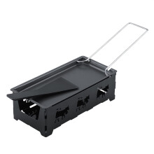 Raclette Cheese Melter with NonStick Carbon Steel Pan, Even Candle Heating for Home or Outdoor